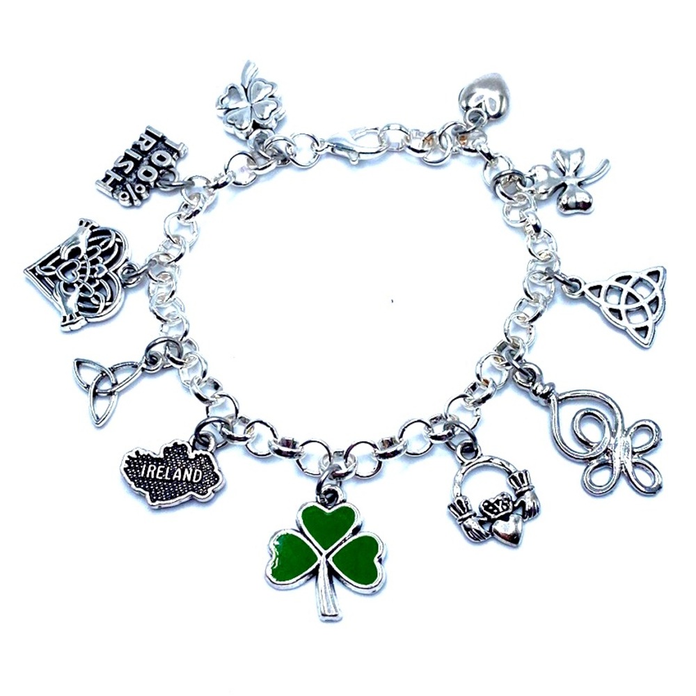 Ireland Charm Bracelet Irish Celtic Theme Charms